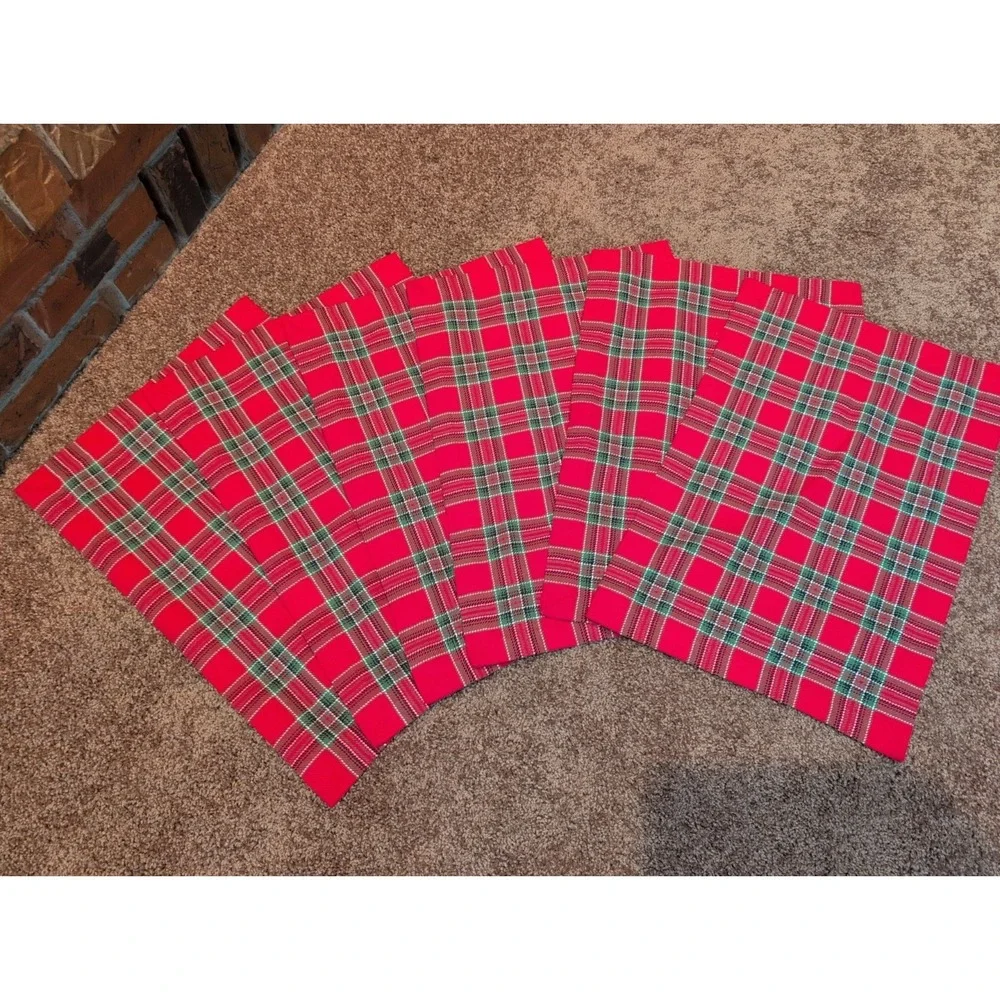NWT Pier 1 Red Tartan Plaid Christmas 19